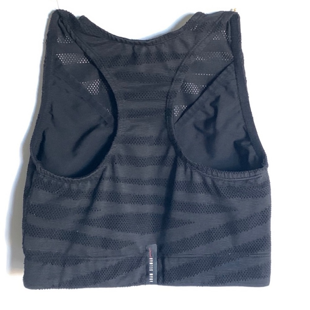 Adam Selman Black Sports Bra Crop Top Mesh Zebra Print - Size XS EUC! - Picture 3 of 4